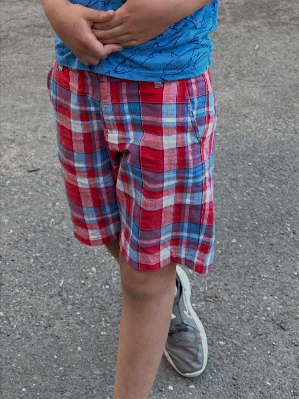 Janie and Jack Red and Blue Plaid Shorts